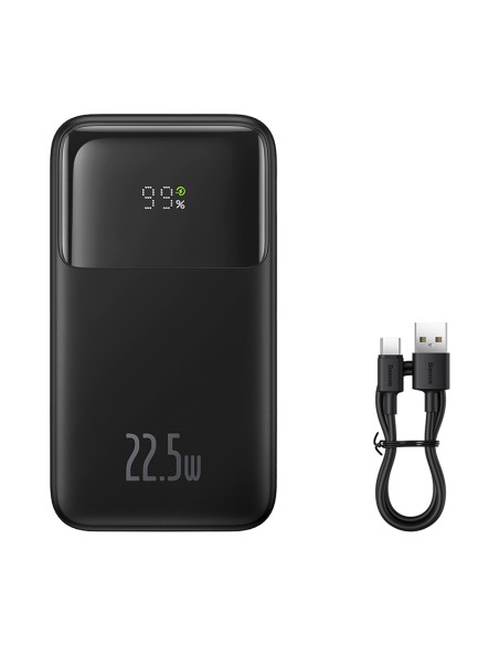 Powerbank Baseus Comet Series z wyświetlaczem 10000mAh 22.5W - czarny + kabel USB-A / USB-C