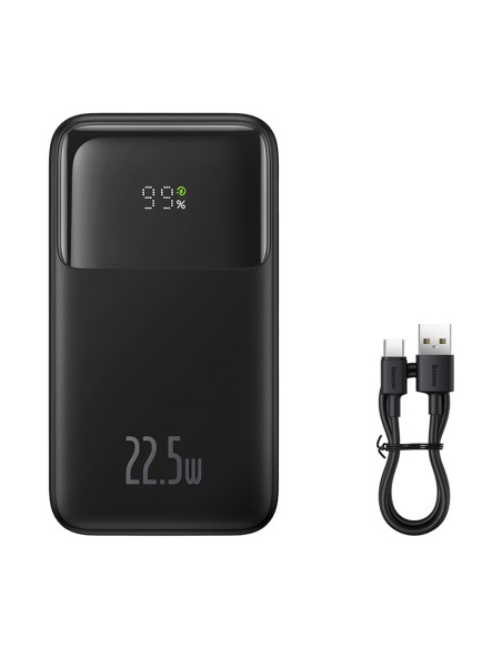 Powerbank Baseus Comet Series z wyświetlaczem 20000mAh 22.5W - czarny + kabel USB-A / USB-C Powerbank Baseus Comet Series z wyświetlaczem 20000mAh 22.5W - czarny + kabel USB-A / USB-C