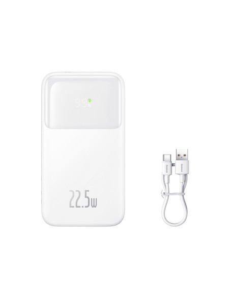 Powerbank Baseus Comet Series z wyświetlaczem 20000mAh 22.5W - biały + kabel USB-A / USB-C Powerbank Baseus Comet Series z wyświetlaczem 20000mAh 22.5W - biały + kabel USB-A / USB-C