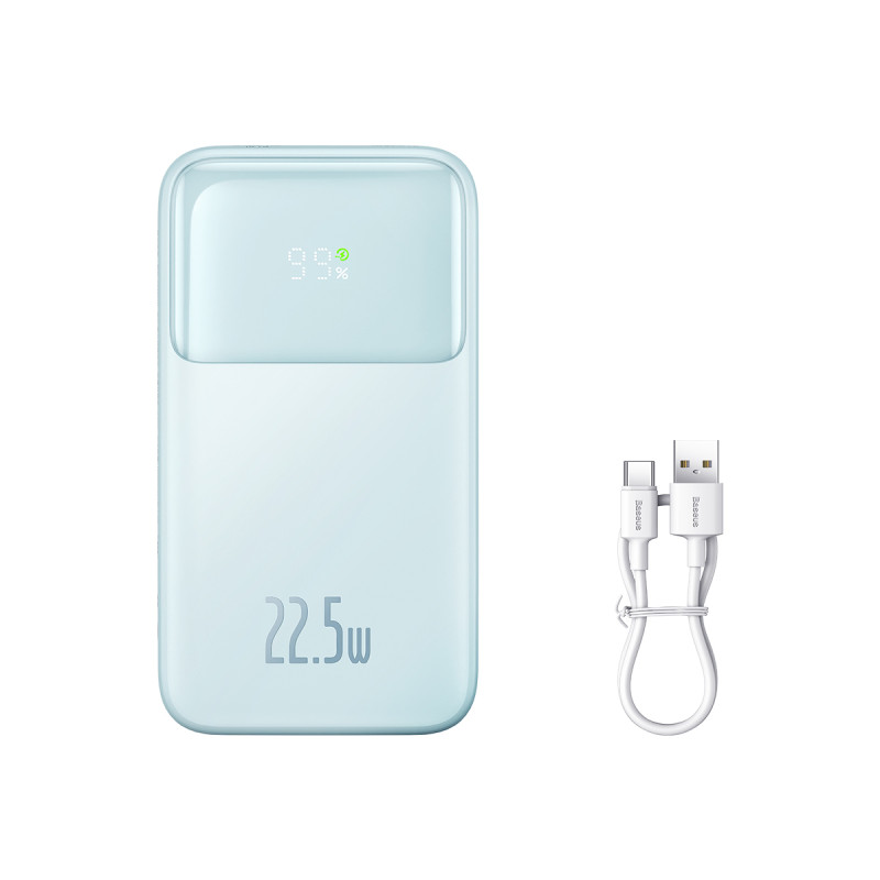 Powerbank Baseus Comet Series z wyświetlaczem 20000mAh 22.5W - niebieski + kabel USB-A / USB-C Powerbank Baseus Comet Series z wyświetlaczem 20000mAh 22.5W - niebieski + kabel USB-A / USB-C