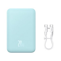 Powerbank Baseus Magnetic Mini 20000 mAh 20W - niebieski + kabel USB-C / USB-C