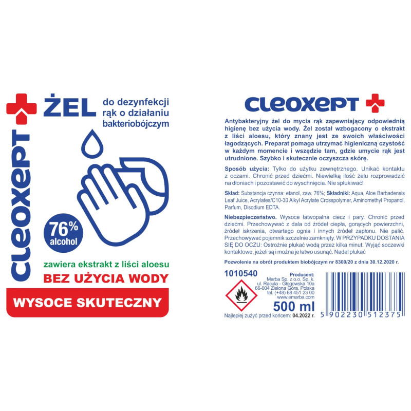 CLEOXEPT antibakterinis rankų dezinfekcinis...