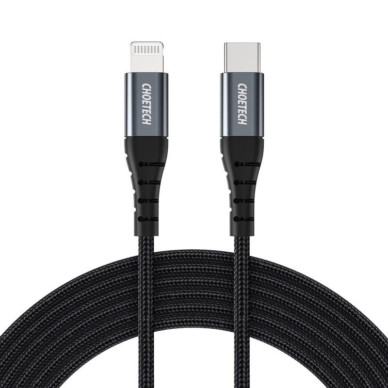 Kabel Choetech IP0039 USB-C / Lightning MFi 480Mb/ s 3A 1.2m - czarny Kabel Choetech IP0039 USB-C / Lightning MFi 480Mb/ s 3A 1.2m - czarny
