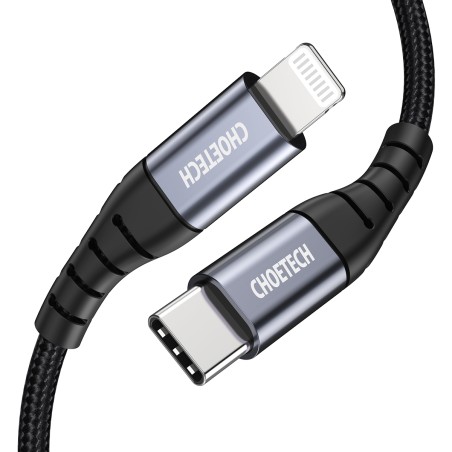 Kabel Choetech IP0039 USB-C / Lightning MFi 480Mb/ s 3A 1.2m - czarny Kabel Choetech IP0039 USB-C / Lightning MFi 480Mb/ s 3A 1.2m - czarny