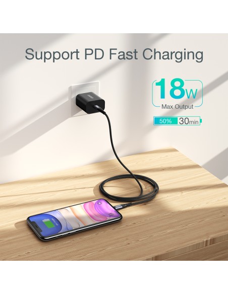Kabel Choetech IP0041 USB-C / Lightning MFi 480Mb/ s 3A 2 m - czarny Kabel Choetech IP0041 USB-C / Lightning MFi 480Mb/ s 3A 2 m - czarny