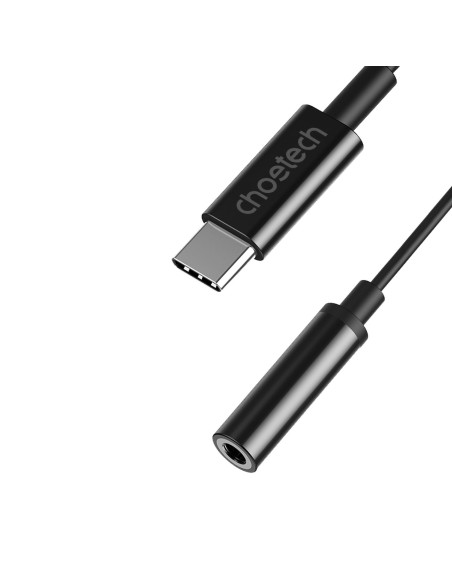 Przejściówka Choetech AUX003 USB-C / DC 3.5mm audio - czarna Przejściówka Choetech AUX003 USB-C / DC 3.5mm audio - czarna