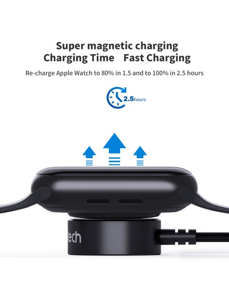 Ładowarka bezprzewodowa Choetech T319 MFI o mocy 5W, do Apple Watch + kabel USB-C - czarna Ładowarka bezprzewodowa Choetech T319 MFI o mocy 5W, do Apple Watch + kabel USB-C - czarna