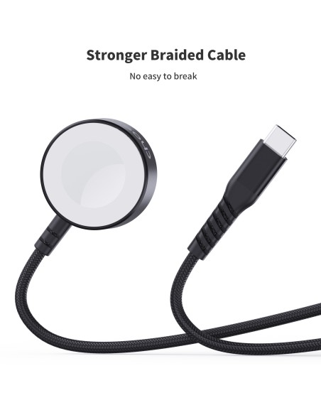 Ładowarka bezprzewodowa Choetech T319 MFI o mocy 5W, do Apple Watch + kabel USB-C - czarna Ładowarka bezprzewodowa Choetech T319 MFI o mocy 5W, do Apple Watch + kabel USB-C - czarna