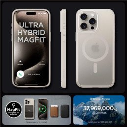 Etui Spigen Ultra Hybrid Mag z MagSafe na iPhone 15 Pro Max - matowy tytan naturalny
