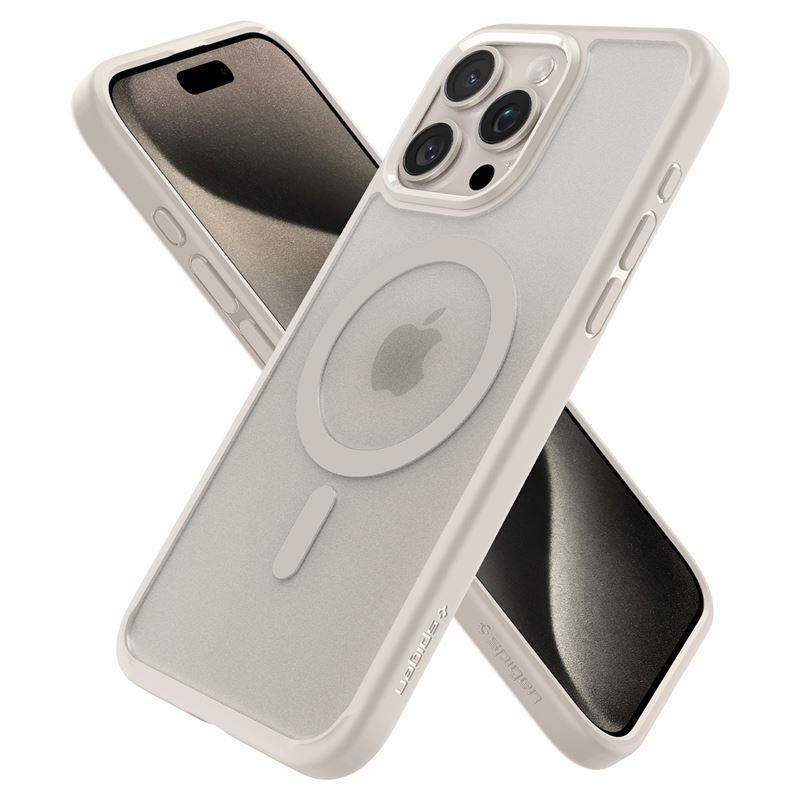 Etui Spigen Ultra Hybrid Mag z MagSafe na iPhone 15 Pro Max - matowy tytan naturalny
