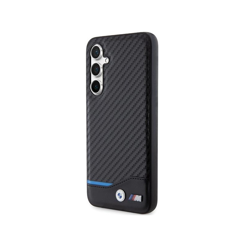 Etui BMW Leather Carbon na Samsung Galaxy S23 FE - czarne