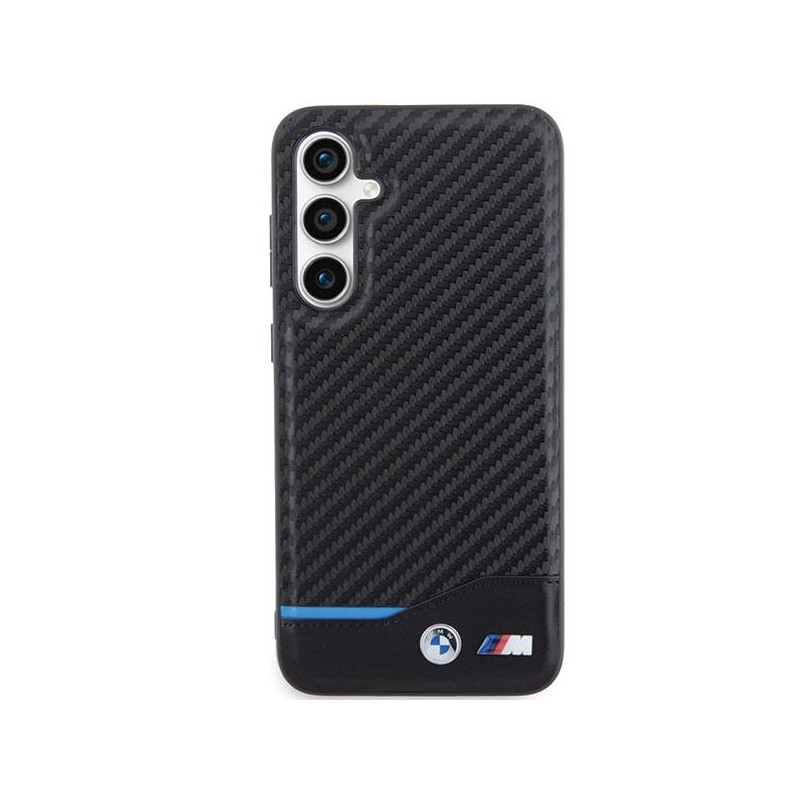 Etui BMW Leather Carbon na Samsung Galaxy S23 FE - czarne