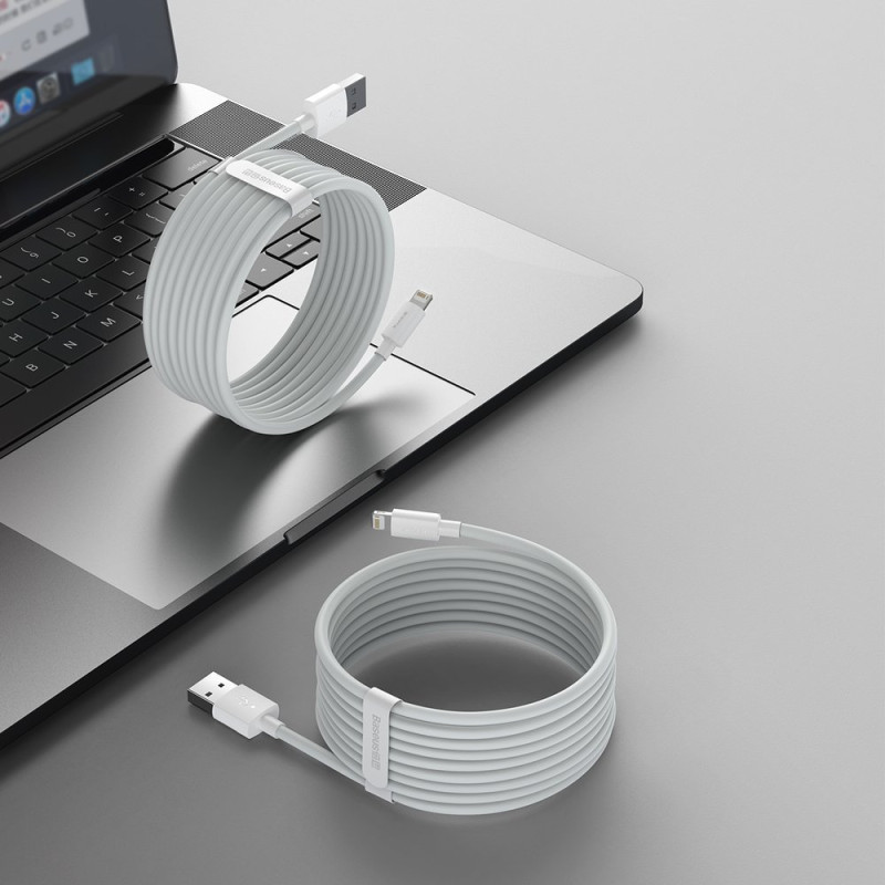 2x USB laidas Iphone žaibiškas greitas įkrovimas Maitinimo tiekimas 1,5 m baltas