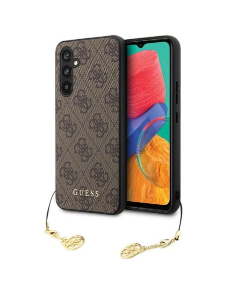Etui Guess 4G Charms Collection na Samsung Galaxy S23 FE - brązowe Etui Guess 4G Charms Collection na Samsung Galaxy S23 FE - brązowe
