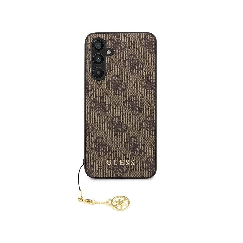 Etui Guess 4G Charms Collection na Samsung Galaxy S23 FE - brązowe