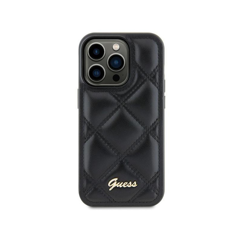 Etui Guess Quilted Metal Logo na Samsung Galaxy S23 FE - czarne