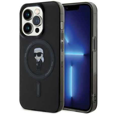Etui Karl Lagerfeld IML Ikonik MagSafe na iPhone 14 Pro - czarne