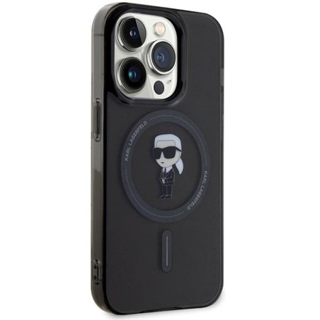 Etui Karl Lagerfeld IML Ikonik MagSafe na iPhone 14 Pro - czarne