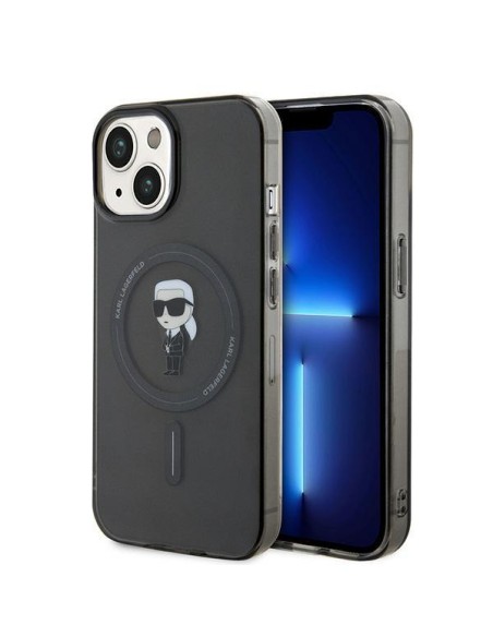 Etui Karl Lagerfeld IML Ikonik MagSafe na iPhone 15 / 14 / 13 - czarne Etui Karl Lagerfeld IML Ikonik MagSafe na iPhone 15 / 14 / 13 - czarne