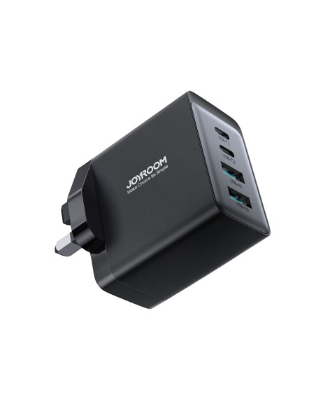 Ładowarka sieciowa Joyroom TCG02 PD USB-C USB-A 67W GaN (UK) + kabel USB-C - czarna Ładowarka sieciowa Joyroom TCG02 PD USB-C USB-A 67W GaN (UK) + kabel USB-C - czarna
