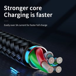 Kabel USB-A - micro USB Joyroom S-M411 3A 1.2m z wskaźnikiem ładowania - czarny