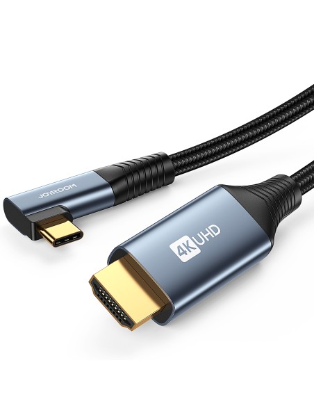 Kabel USB-C - HDMI Joyroom SY-20C1 kątowy 4K 60Hz 2m – szary Kabel USB-C - HDMI Joyroom SY-20C1 kątowy 4K 60Hz 2m – szary
