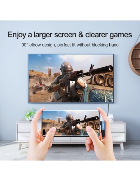 Kabel USB-C - HDMI Joyroom SY-20C1 kątowy 4K 60Hz 2m – szary Kabel USB-C - HDMI Joyroom SY-20C1 kątowy 4K 60Hz 2m – szary