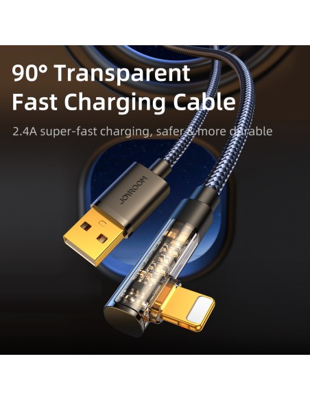 Kabel kątowy Joyroom S-UL012A6 USB-A - Ligtning 2.4A 1,2m - niebieski Kabel kątowy Joyroom S-UL012A6 USB-A - Ligtning 2.4A 1,2m - niebieski