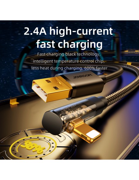 Kabel kątowy Joyroom S-UL012A6 USB-A - Ligtning 2.4A 1,2m - niebieski Kabel kątowy Joyroom S-UL012A6 USB-A - Ligtning 2.4A 1,2m - niebieski