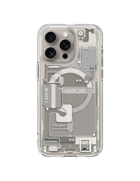 Etui Spigen Ultra Hybrid Mag z MagSafe na iPhone 15 Pro - tytan naturalny (wzór Zero One) Etui Spigen Ultra Hybrid Mag z MagSafe na iPhone 15 Pro - tytan naturalny (wzór Zero One)