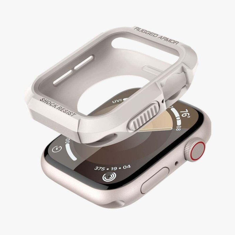 Etui Spigen Rugged Armor na Apple Watch 4 / 5 / 6 / 7 / 8 / 9 / SE (44 / 45 mm) - beżowe