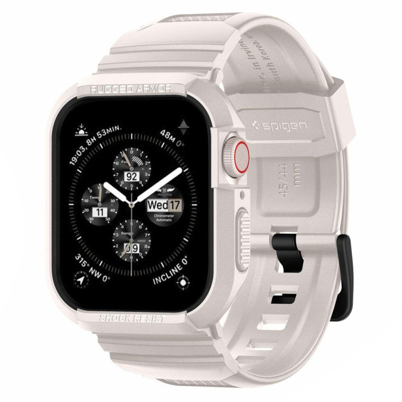 Etui Spigen Rugged Armor Pro na Apple Watch 4 / 5 / 6 / 7 / 8 / 9 / SE (44 / 45 mm) - beżowe Etui Spigen Rugged Armor Pro na Apple Watch 4 / 5 / 6 / 7 / 8 / 9 / SE (44 / 45 mm) - beżowe