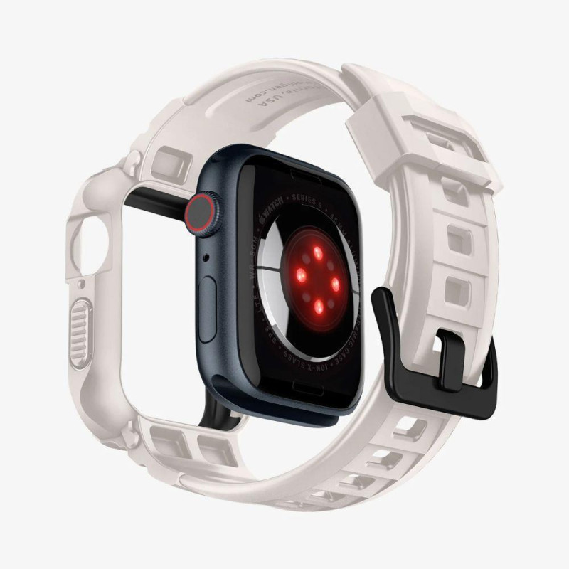 Etui Spigen Rugged Armor Pro na Apple Watch 4 / 5 / 6 / 7 / 8 / 9 / SE (44 / 45 mm) - beżowe