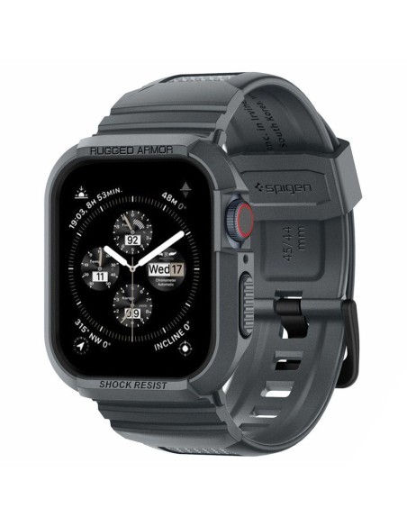 Etui Spigen Rugged Armor Pro na Apple Watch 4 / 5 / 6 / 7 / 8 / 9 / SE (44 / 45 mm) - ciemnoszare Etui Spigen Rugged Armor Pro na Apple Watch 4 / 5 / 6 / 7 / 8 / 9 / SE (44 / 45 mm) - ciemnoszare