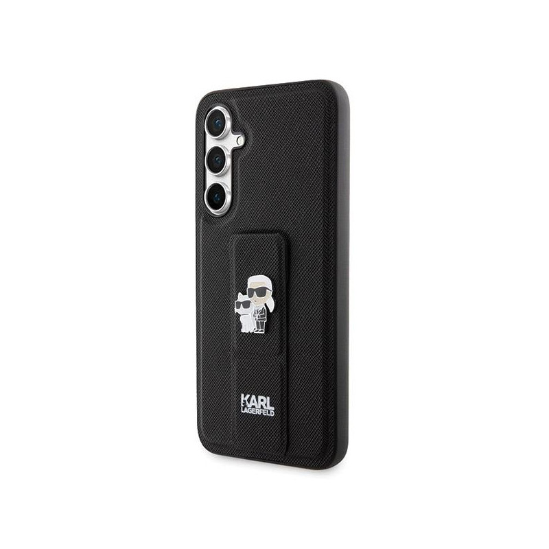 Etui Karl Lagerfeld Gripstand Saffiano Karl&Choupette Pins na Samsung Galaxy S23 FE - czarne