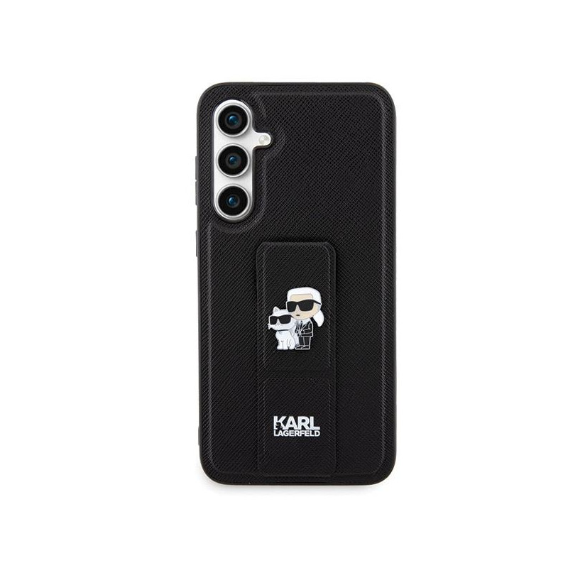 Etui Karl Lagerfeld Gripstand Saffiano Karl&Choupette Pins na Samsung Galaxy S23 FE - czarne