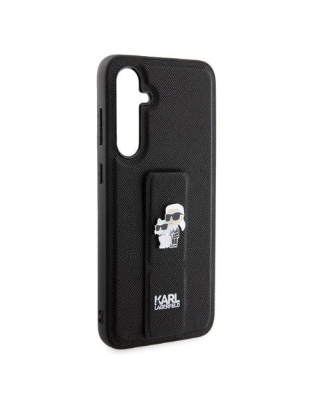 Etui Karl Lagerfeld Gripstand Saffiano Karl&Choupette Pins na Samsung Galaxy S23 FE - czarne Etui Karl Lagerfeld Gripstand Saffiano Karl&Choupette Pins na Samsung Galaxy S23 FE - czarne