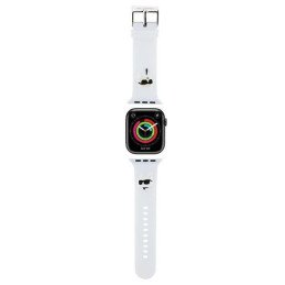 Pasek Karl Lagerfeld 3D Rubber Karl&Choupette Heads na Apple Watch 38/ 40/ 41mm - biały
