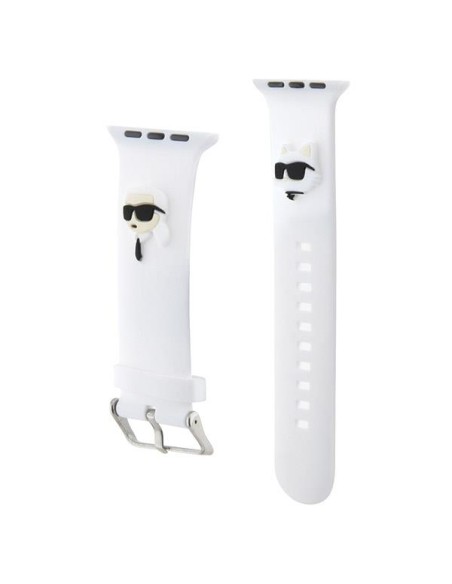 Pasek Karl Lagerfeld 3D Rubber Karl&Choupette Heads na Apple Watch 38/ 40/ 41mm - biały Pasek Karl Lagerfeld 3D Rubber Karl&Choupette Heads na Apple Watch 38/ 40/ 41mm - biały