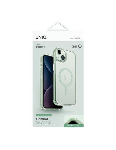 Etui UNIQ Combat Magclick Charging na iPhone 15 / 14 / 13 - miętowe