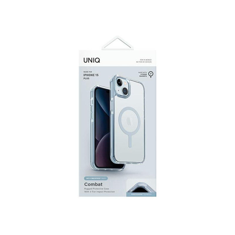 Etui UNIQ Combat Magclick Charging na iPhone 15 Plus / 14 Plus - jasnoniebieskie