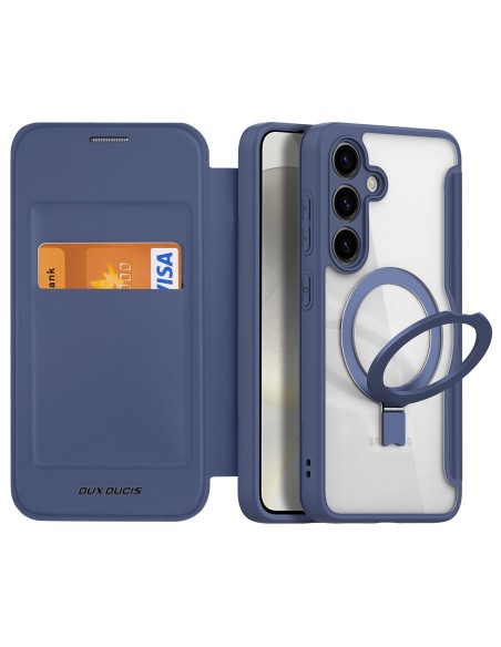 Etui Dux Ducis Skin X Pro z magnetycznym ringiem / podstawką do Samsung S24 - niebieskie