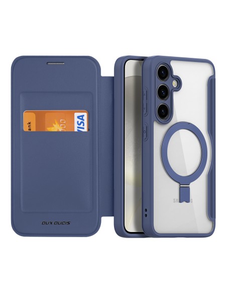 Etui Dux Ducis Skin X Pro z magnetycznym ringiem / podstawką do Samsung S24+ - niebieskie Etui Dux Ducis Skin X Pro z magnetycznym ringiem / podstawką do Samsung S24+ - niebieskie