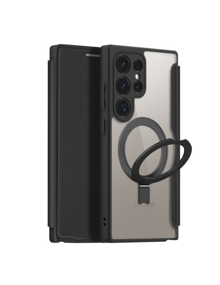 Etui Dux Ducis Skin X Pro z klapką i magnetycznym ringiem na Samsung S24 Ultra - czarne Etui Dux Ducis Skin X Pro z klapką i magnetycznym ringiem na Samsung S24 Ultra - czarne