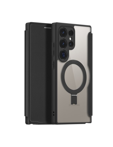 Etui Dux Ducis Skin X Pro z klapką i magnetycznym ringiem na Samsung S24 Ultra - czarne Etui Dux Ducis Skin X Pro z klapką i magnetycznym ringiem na Samsung S24 Ultra - czarne