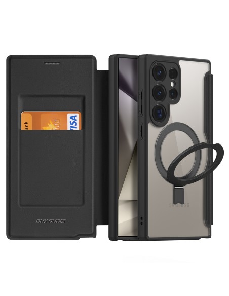 Etui Dux Ducis Skin X Pro z klapką i magnetycznym ringiem na Samsung S24 Ultra - czarne Etui Dux Ducis Skin X Pro z klapką i magnetycznym ringiem na Samsung S24 Ultra - czarne
