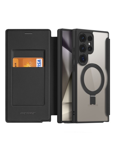 Etui Dux Ducis Skin X Pro z klapką i magnetycznym ringiem na Samsung S24 Ultra - czarne Etui Dux Ducis Skin X Pro z klapką i magnetycznym ringiem na Samsung S24 Ultra - czarne