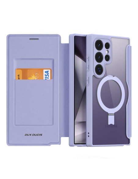 Etui Dux Ducis Skin X Pro z klapką i magnetycznym ringiem na Samsung S24 Ultra - fioletowe
