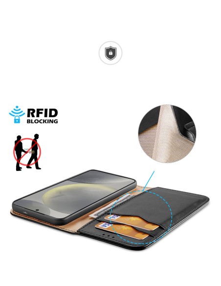 Etui Dux Ducis Hivo z klapką i blokadą RFID do Samsung Galaxy S24 - czarne Etui Dux Ducis Hivo z klapką i blokadą RFID do Samsung Galaxy S24 - czarne