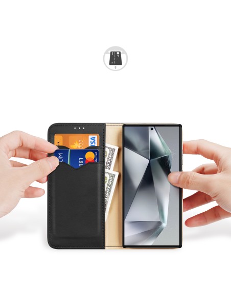 Etui Dux Ducis Hivo z klapką i blokadą RFID do Samsung Galaxy S24 Ultra - czarne Etui Dux Ducis Hivo z klapką i blokadą RFID do Samsung Galaxy S24 Ultra - czarne